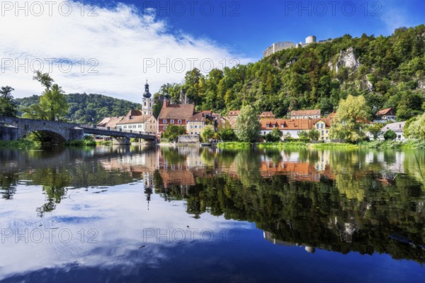 Idyllic village at the river Naab with a picturesque old town