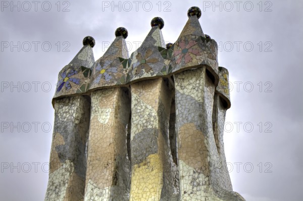 Chimneys of Casa Batla, Barcelona, Catalonia, Spain Barcelona, Spain, Europe