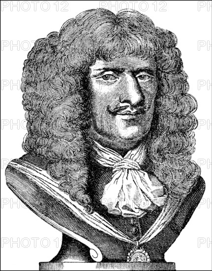 Prince Georg Friedrich of Waldeck 1620 - 1692, a German and Dutch Field Marshal and Grand Master of the Order of Saint John, Bailiwick of Brandenburg, Portrait von Georg Friedrich Fürst zu Waldeck, 1620 - 1692, ein deutscher Generalfeldmarschall und holländischer Generalkapitän