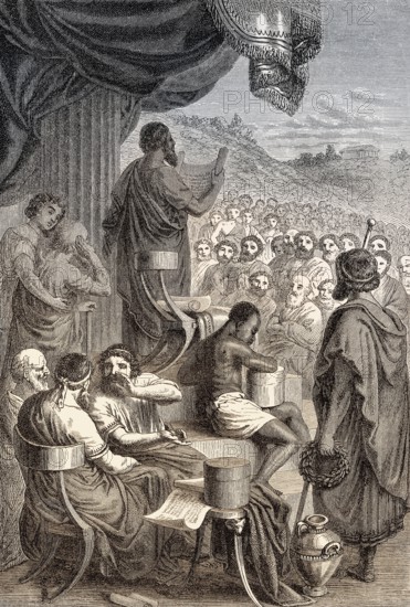 Herodotus reads out his stories, classical Greek author
