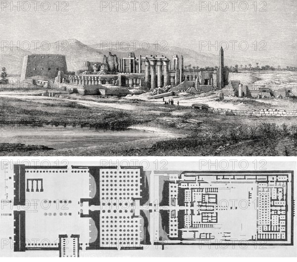 Karnak Temple Complex, near Luxor, Egypt, 19th century, Africa