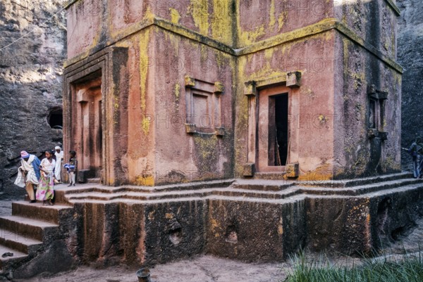 Famous ancient ethiopian orthodox christian rock hewn churches of lalibela ethiopia