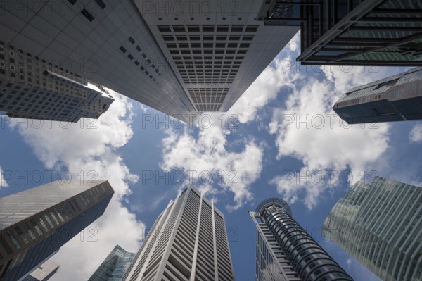 20.08.2016, Singapore, Republic of Singapore, Asia, A view of Singapore's skyscrapers in the business district around Raffles Place, Asia