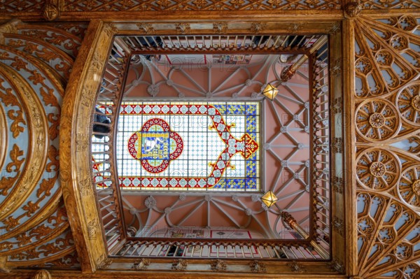 Porto, Portugal, February 7, 2023 : Interior of Lello Bookstore one of the most beautiful bookstores in the world. graphy, Europe