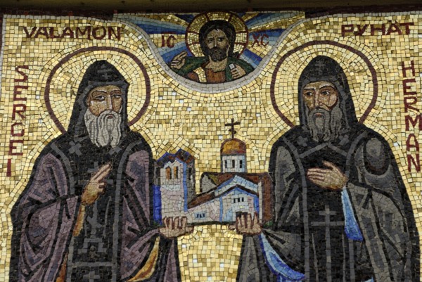 Mosaic at the Valamo Monastery Church, Uusi-Valamo, Finland, Europe