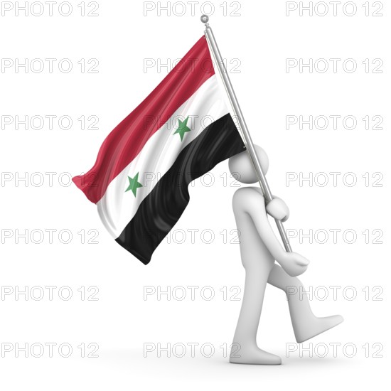 Flag of Syria, This is a computer generated and 3d rendered picture