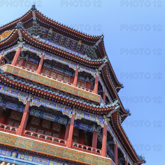 Landmark Tower of Buddhist Incense at the Summer Palace in Beijing, China in March 2018, Beijing, China, Asia