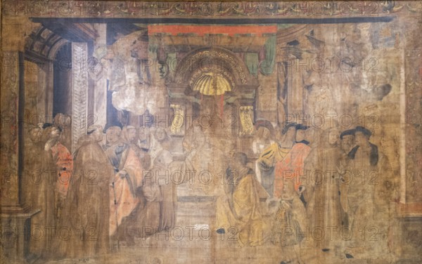 Foundation of the cartuja de Jesus, year 1512, temple on serge, Ferran de Coca, church of the cartuja de Valldemossa, Mallorca, Balearic Islands, Spain, Europe