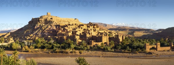 Panorama of Kasbah Ait Ben Haddou in the Atlas Mountains, Morocco, Africa