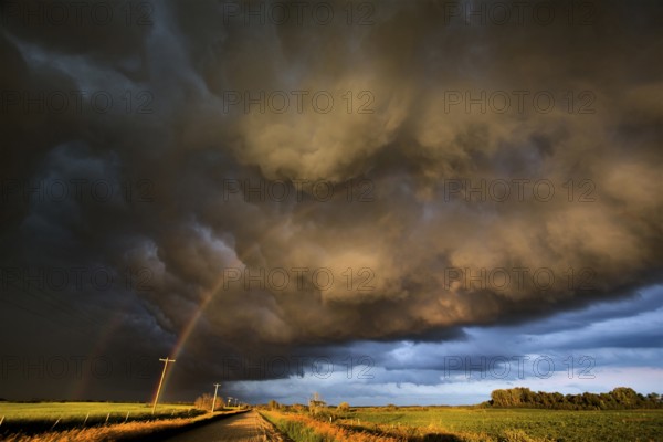 Storm Clouds Canada rural countryside Prairie Scene Sunset