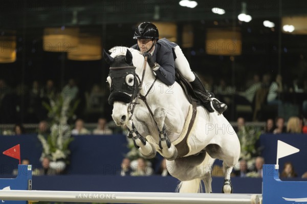 Julien Anquetin of France competes in 1.60m FEI Jumping World Cup at Jumping Amsterdam in Amsterdam, The Netherlands, Europe