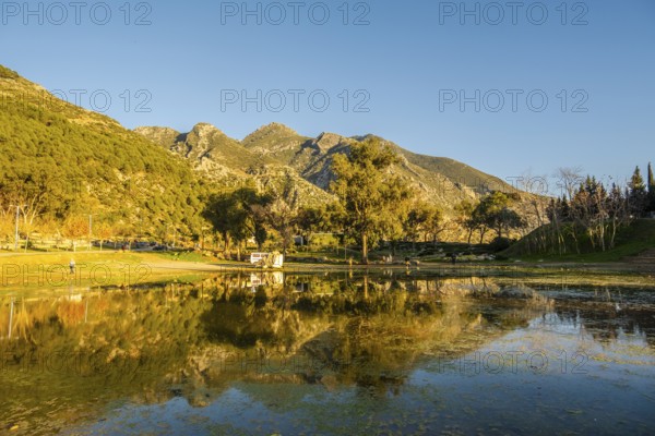 Beautiful view of lake and mountains - Park Sidi Abdelhamid in Chefchaouen in Morocco