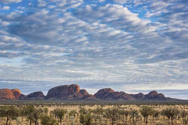 Kata Tjuta, formerly The Olgas, panorama, partial view from south, Uluru-Kata Tjuta National Park, Northern Territory, Australia, Oceania