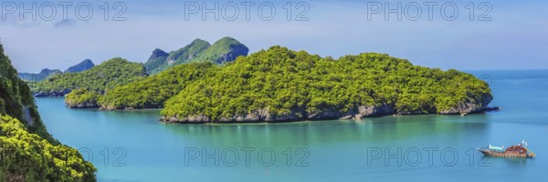 Angthong national marine park, koh Samui, Suratthani, Thailand. Asia. Web banner in panoramic view