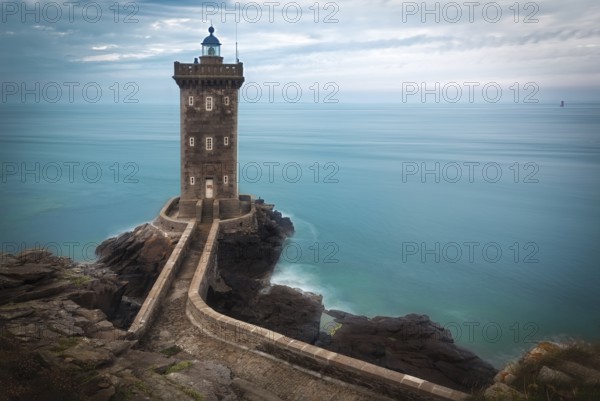 Lighthouse at Atlantic coast, Brittany, France, Europe