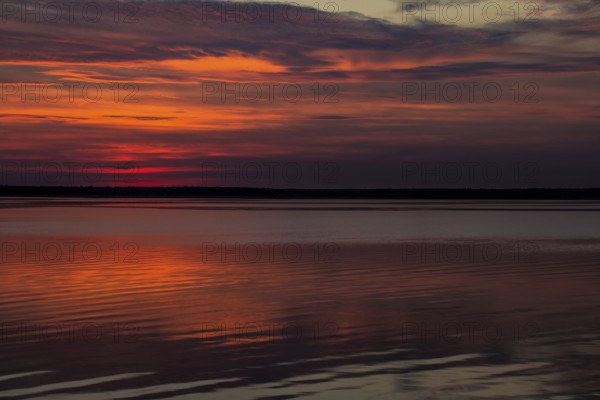 After sunset on the Bodden, Vorpommersche Boddenlandschaft National Park
