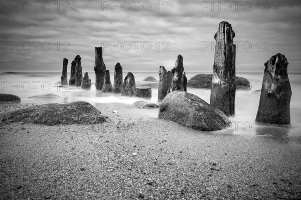 Groyne on the coast of the Baltic Sea
