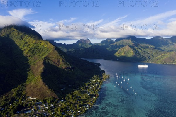View of Opunohu Bay, Moorea, French Polynesia, Oceania