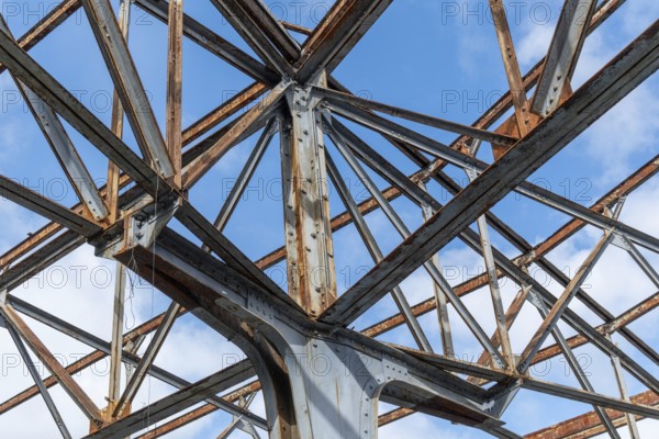Old rusted iron roof construction