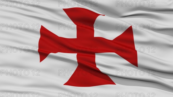 Closeup Sucre City Flag, Capital City of Bolivia, Waving in the Wind