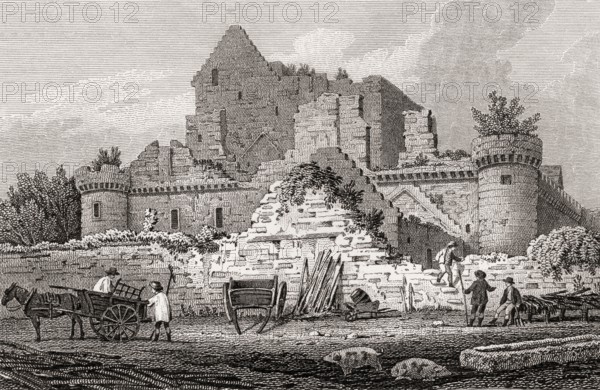 Craigmillar Castle, Edinburgh, Scotland, 19th century, Views in Edinburgh by J. & H. S. Storer, 1820