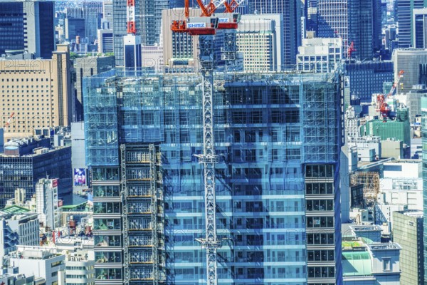 Building of the image of under construction. Shooting Location: Tokyo metropolitan area