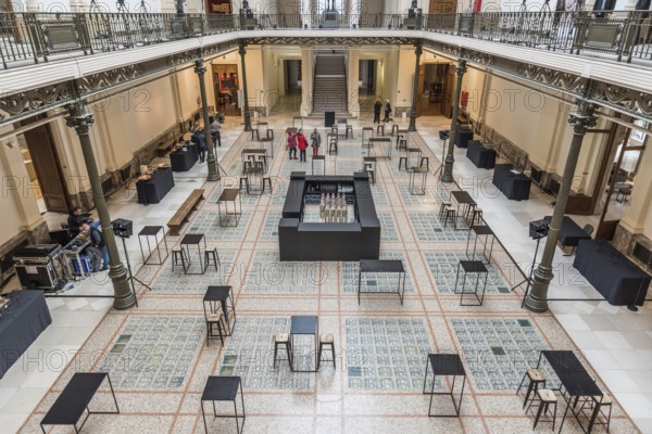 Brussels, Belgium, 11 11 2018: Interior view of the main hall of the Royal museum of Art and History, Europe