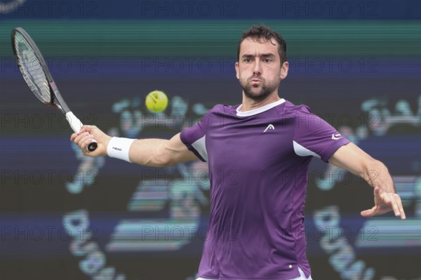Marin Cilic (CRO), Dubai Duty Free Tennis Championships, Dubai, U.A.E. Tennis - Dubai Tennis Championships 2025 - Dubai - ATP 500 - Dubai Duty Free Tennis Stadium - United Arab Emirates - 2025