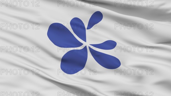 Takashima City Flag, Country Japan, Shiga Prefecture, Closeup View, 3D Rendering