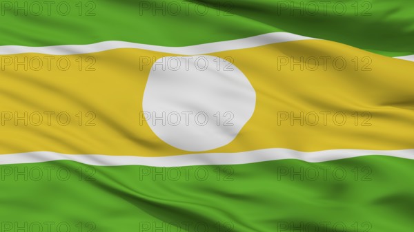 Cajica City Flag, Country Colombia, Closeup View, 3D Rendering