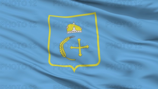 Sumy Oblast City Flag, Country Ukraine, Closeup View