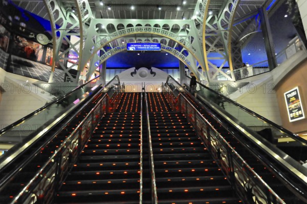 Las Vegas, Nevada, USA, North America, Staircase with elaborate, modern lighting system, Las Vegas Strip, North America