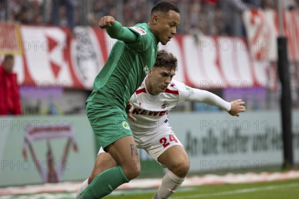 Andreas Dick (DFL/DFB REGULATIONS PROHIBIT ANY USE OF PHOTOGRAPHS AS IMAGE SEQUENCES AND/OR QUASI-VIDEO), RheinEnergieStadion, Cologne, North Rhine-Westphalia, Roberto Massimo (SpVgg Greuther Fürth, midfield, #11), Julian Pauli (1.FC Köln, defence, #24), 2nd Bundesliga, 1.FC Köln, SpVgg Greuther Fürth on 09.11.2024 at the RheinEnergieStadion in Cologne Germany