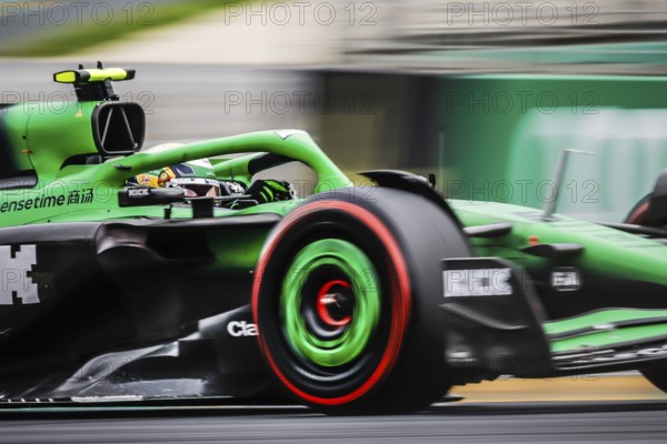 Gabriel Bortoleto of Brazil drives the Stake F1 Team Kick Sauber C45 during third practice in the 2025 Australian Grand Prix at Albert Park in Melbourne, Australia, Oceania