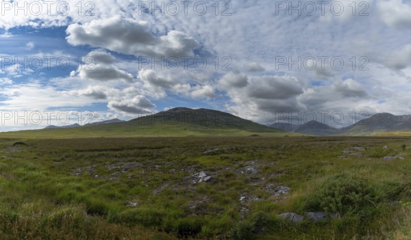 Connemara National Park landscape with the Twelve Bens mountains and glens in western Ireland