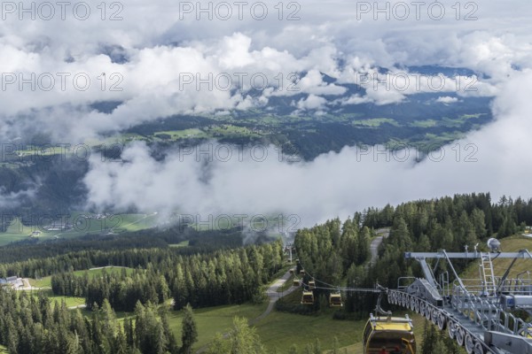 Gondola cable car to the mountain summit - Dachstein Region, Hochwurzen, Austria, Europe