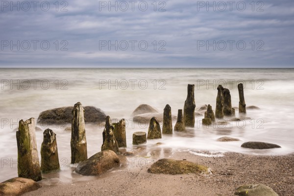 Groyne on the coast of the Baltic Sea