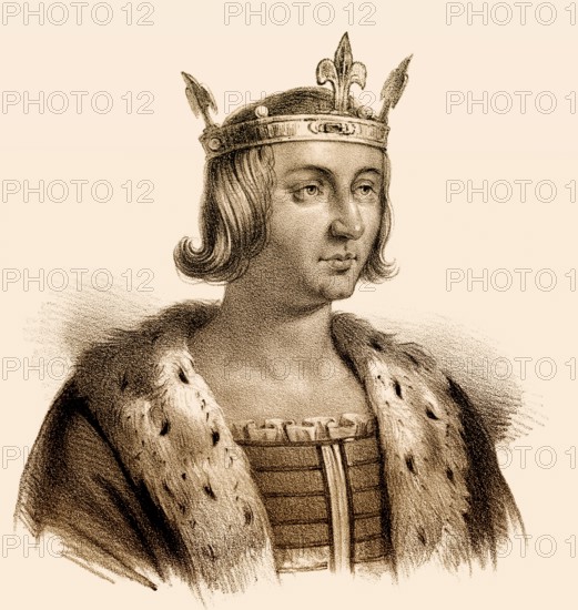 Louis X, Ludwig X., Louis X le Hutin, 1289-1316, called the Quarreler, the Headstrong, or the Stubborn, King of Navarre as Louis I, Count of Champagne and King of France