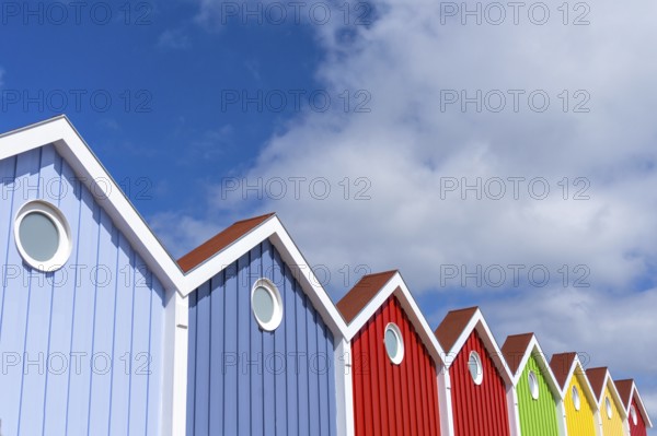 Brightly coloured house front on the North Sea island of Langeoog