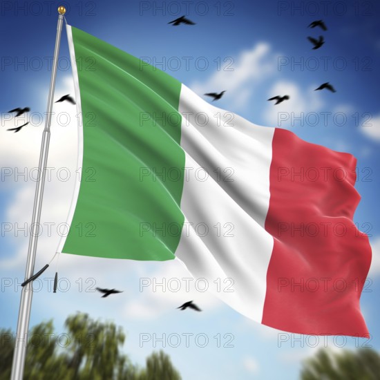 Flag of Italy, This is a computer generated and 3d rendered image
