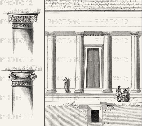 Rekonstruktion von Madghacen oder Medracen, einem königlichen Mausoleum-Tempel der numidischen Berberkönige, nahe der Stadt Batna in Aurasius Mons in Numidien, Algerien