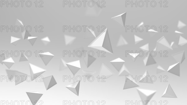 3d rendering of triangle geometric shapes, abstract high key and selected focus background