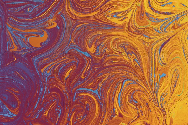 Beautiful abstract art of Ebru marbling painting techniques on water