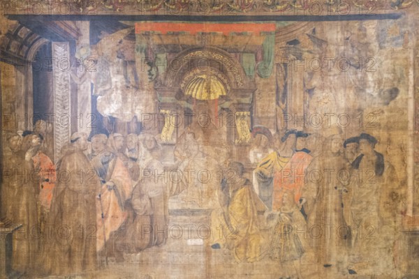 Foundation of the cartuja de Jesus, year 1512, temple on serge, Ferran de Coca, church of the cartuja de Valldemossa, Mallorca, Balearic Islands, Spain, Europe