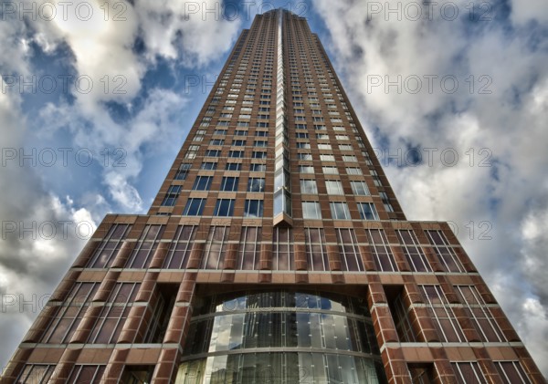Modern skyscraper - HDR version, Frankfurt, Hesse, Germany, Europe