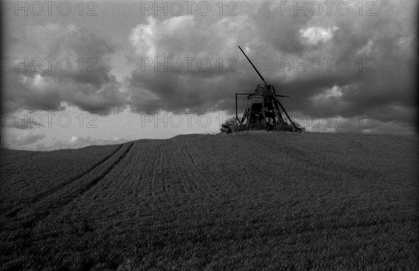 Germany, Greiffenberg, 20 April 1992, Erdholländerwindmühle Greiffenberg, Europe