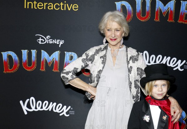 Helen Mirren and Waylon Hackford at the World premiere of 'Dumbo' held at the El Capitan Theatre in Hollywood, USA on March 11, 2019., Hollywood, California, USA, North America
