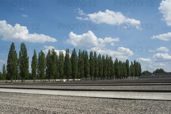 03/06/2017, Dachau, Bavaria, Germany, Europe, A view of the site of the demolished barracks in the former concentration camp in Dachau. Dachau was the first concentration camp in Germany during the National Socialist era and around 32, 000 people died there during this time, Europe