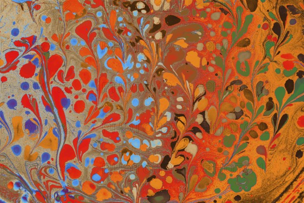 Abstract marbling floral pattern for fabric, tile design. background texture