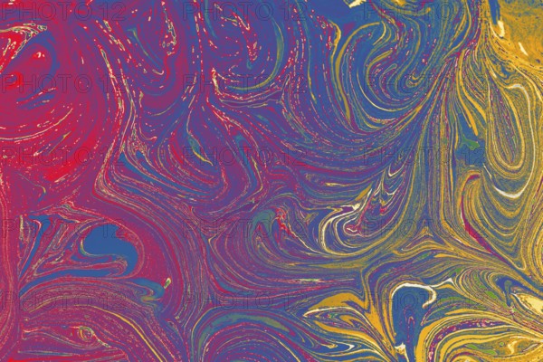 Abstract marbling floral pattern for fabric, tile design. background texture